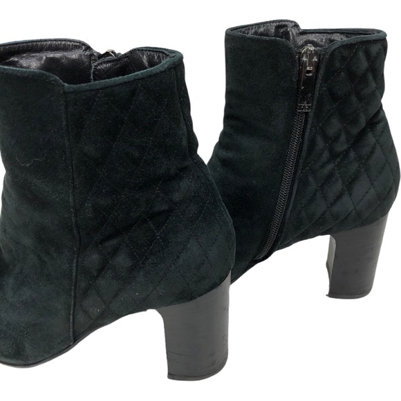 Black Aquatalia Quilted Leather Suede Booties Sz 7 - Picture 7 of 16